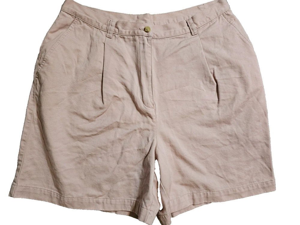 VTG Lauren Ralph Lauren Women's Pink Front Pleated Soft Cotton Shorts 14
